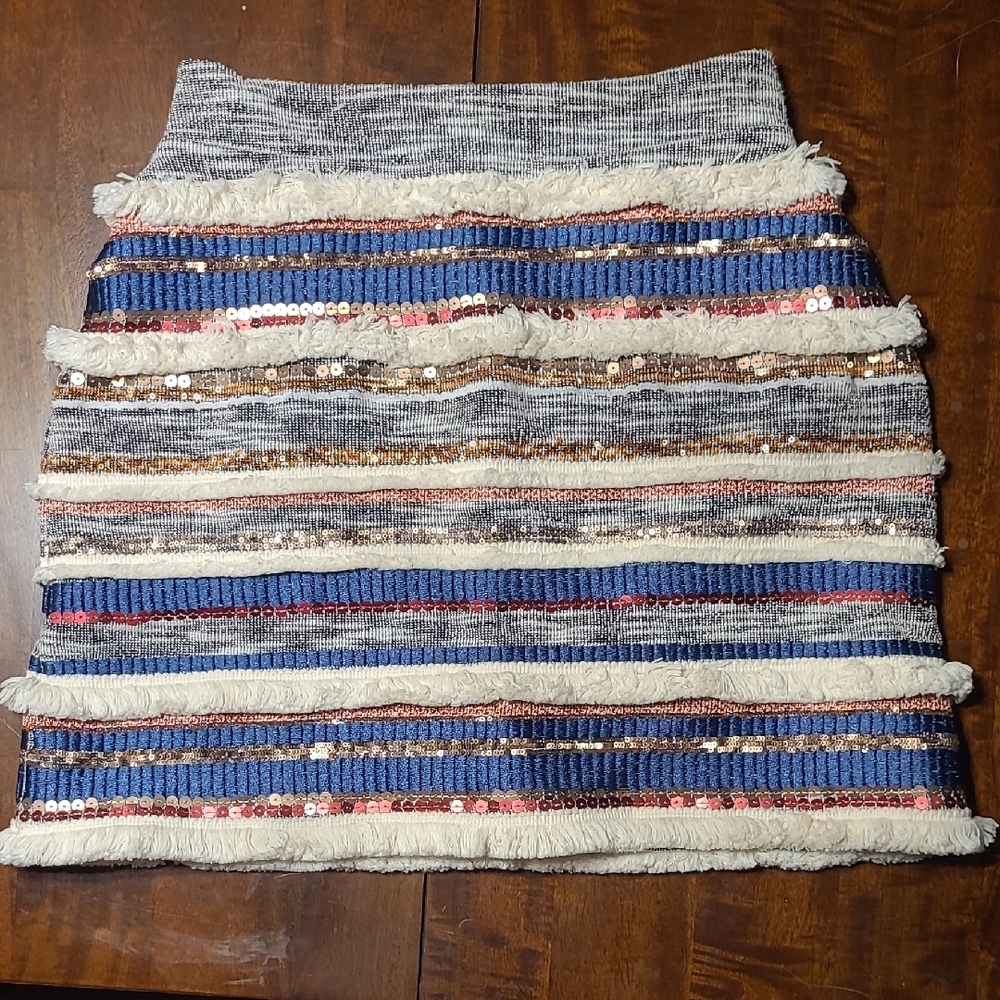 Moulinette Soeurs Striped Sequin Mini Skirt